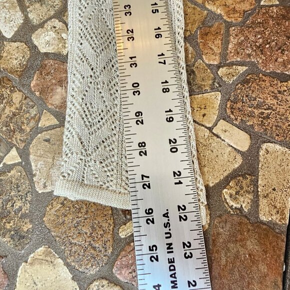 Linen Blend Lightweight Open-Front Cardigan Sweater, Beige Cream Tan, Size Large - Picture 10 of 10